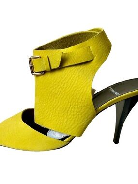 Pierre Hardy Yellow Pointed Toe Ankle Cuff Stiletto Heels